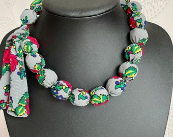 Oekraïense kralen stof ethno boho grijze kralen ketting cadeau voor haar