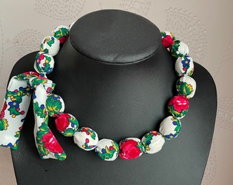Oekraïense stof etno kralen ketting boho stijl wit cadeau voor haar