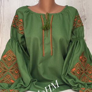 XS is reserved for Marie Ukrainian Vyshyvanka Ukrainian Embroidered Blouse Boho Style Romanian Blouse image 2