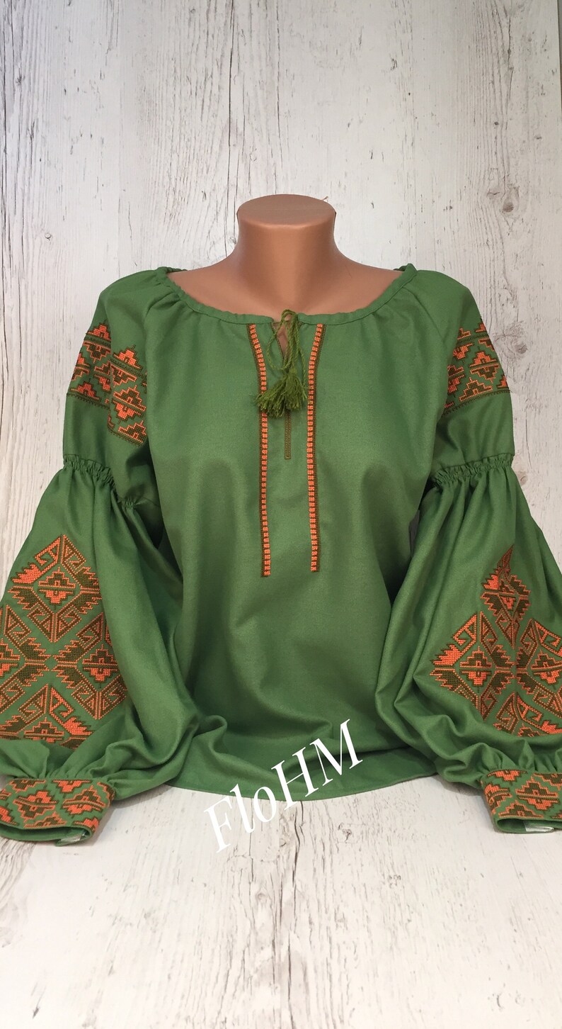 XS is reserved for Marie Ukrainian Vyshyvanka Ukrainian Embroidered Blouse Boho Style Romanian Blouse image 2