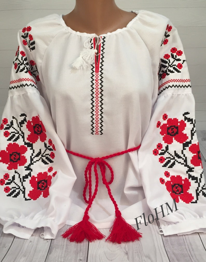 Vyshyvanka Ukrainian Embroidered Blouse Romanian Blouse Folk | Etsy