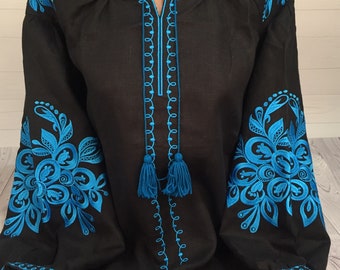 Oekraïense Vyshyvanka Oekraïense linnen geborduurde blouse Roemeense shirt Boho Folk Ethno blouse cadeau voor haar