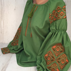 XS is reserved for Marie Ukrainian Vyshyvanka Ukrainian Embroidered Blouse Boho Style Romanian Blouse image 4