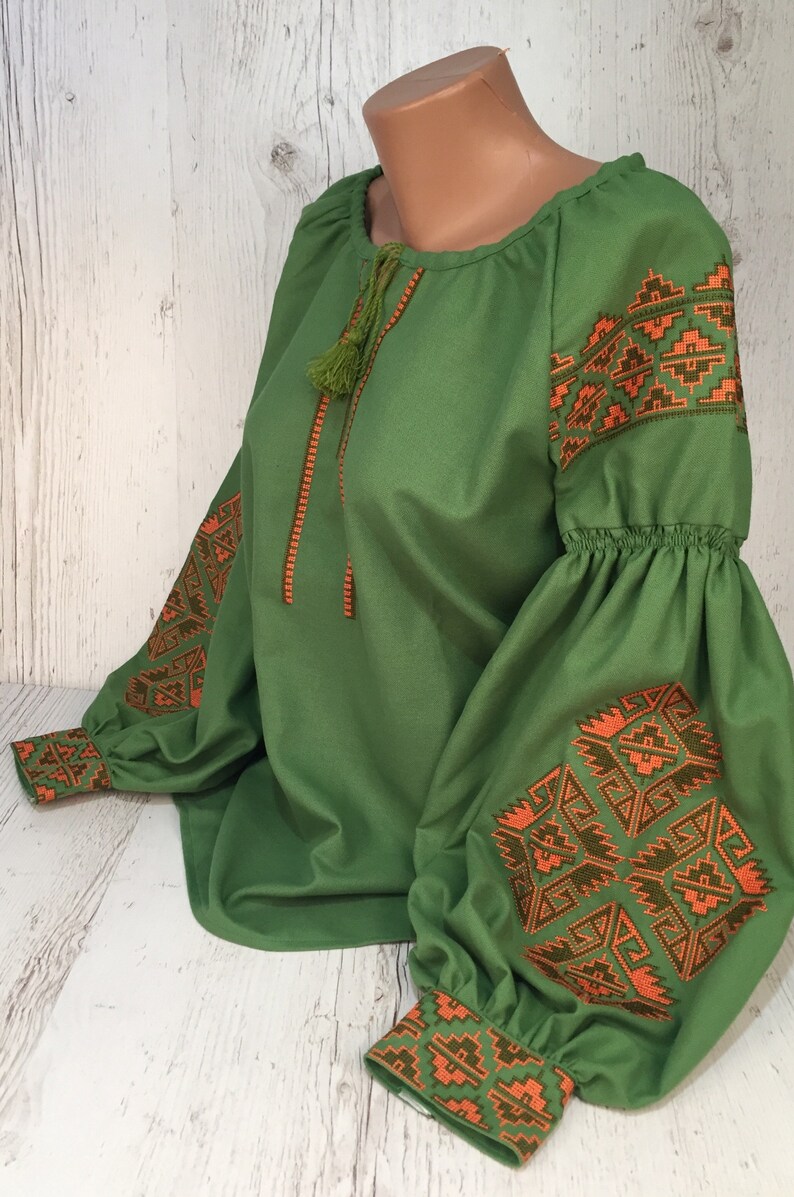 XS is reserved for Marie Ukrainian Vyshyvanka Ukrainian Embroidered Blouse Boho Style Romanian Blouse image 4