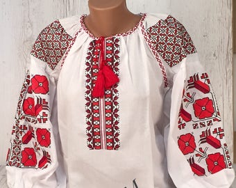 Oekraïense Vyshyvanka geborduurde Oekraïense blouse, Oekraïense blouse, Boho blouse