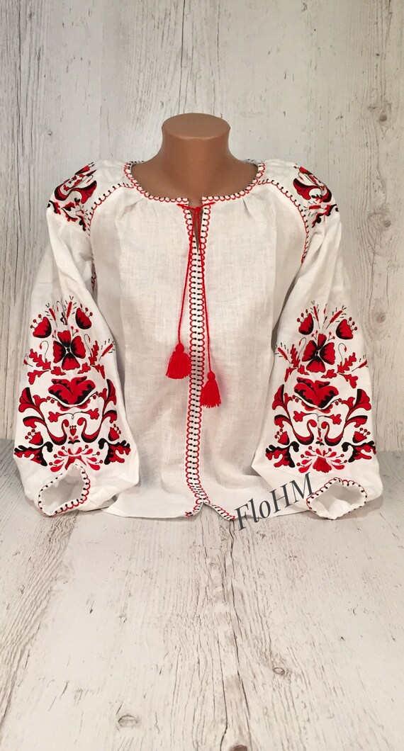 Vyshyvanka Ukrainian Embroidered Blouse Traditional Ethno Folk | Etsy