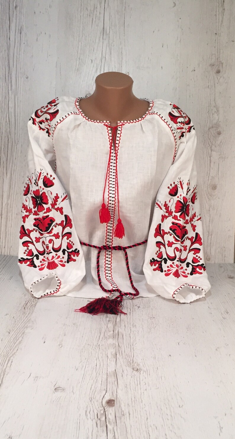 Vyshyvanka Ukrainian Embroidered Blouse Traditional Ethno Folk | Etsy