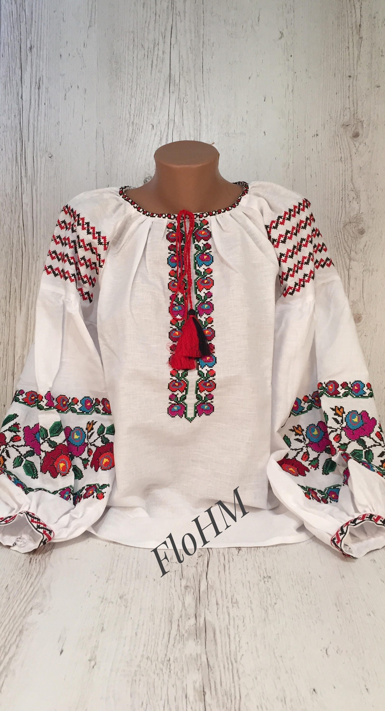 Vyshyvanka Embroidered Ukrainian Blouse Boho Linen Blouse | Etsy