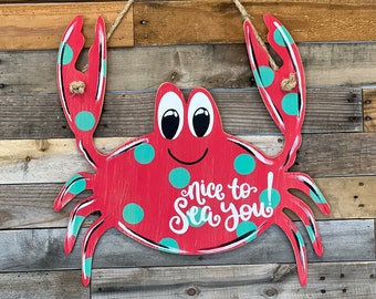 Crab Door Hanger | Summer Home Decor | Beach Decor | Summer Crab | Front Door Decor | Sea Decor