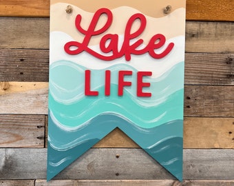 Lake Life | Lake Decor | Lake Home Decor | Boating Decor | Coastal Decor | Nautical Home | Front Door Decor | Porch Decor