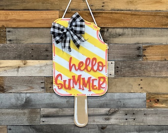 Popsicle Door Hanger | Summer Home Decor | Hello Summer | Front Door Decor | Porch Decor | Poolside Decor | Outdoor Summer Decor