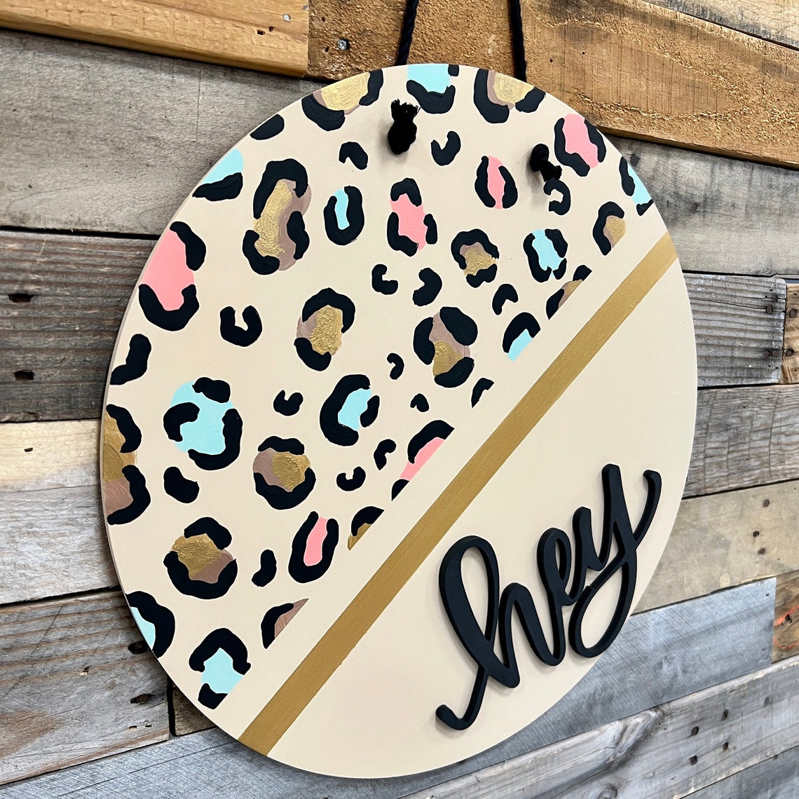 Cheetah Door Hanger Cheetah Decor Front Door Decor Porch Etsy