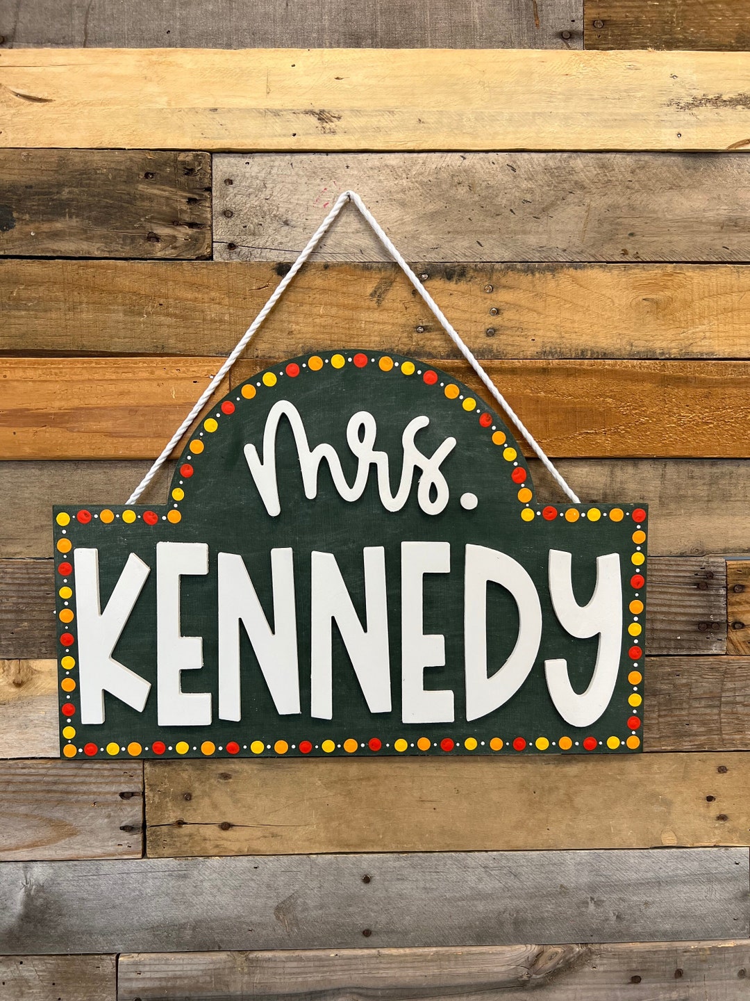 Custom Teacher Door Hanger Chalkboard Sign Door Decor Classroom Decor