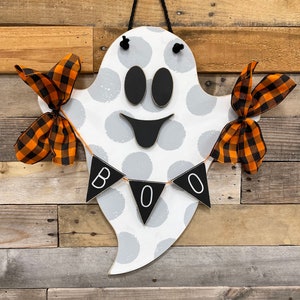 Ghost Door Hanger | Halloween Door Hanger | October Door Decor | Halloween Decor | Ghost Decor | Boo | Boo Banner | Fall Door Hanger