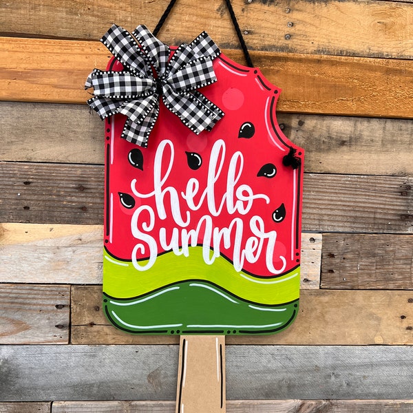 Popsicle Door Hanger | Hello Summer Door Hanger | Watermelon | Sweet Summer Decor | Porch Decor | Pool Decor | Watermelon Decor | Summertime