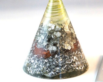 Cone pyramid, "Positive orgone energy resin creation", sustainable epoxy resin