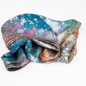 Galaxy Scarf Menswear accessory, Mens silk scarf 7th anniversary gift for him image 9