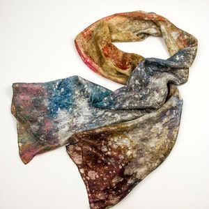 Galaxy Scarf Menswear accessory, Mens silk scarf 7th anniversary gift for him image 2
