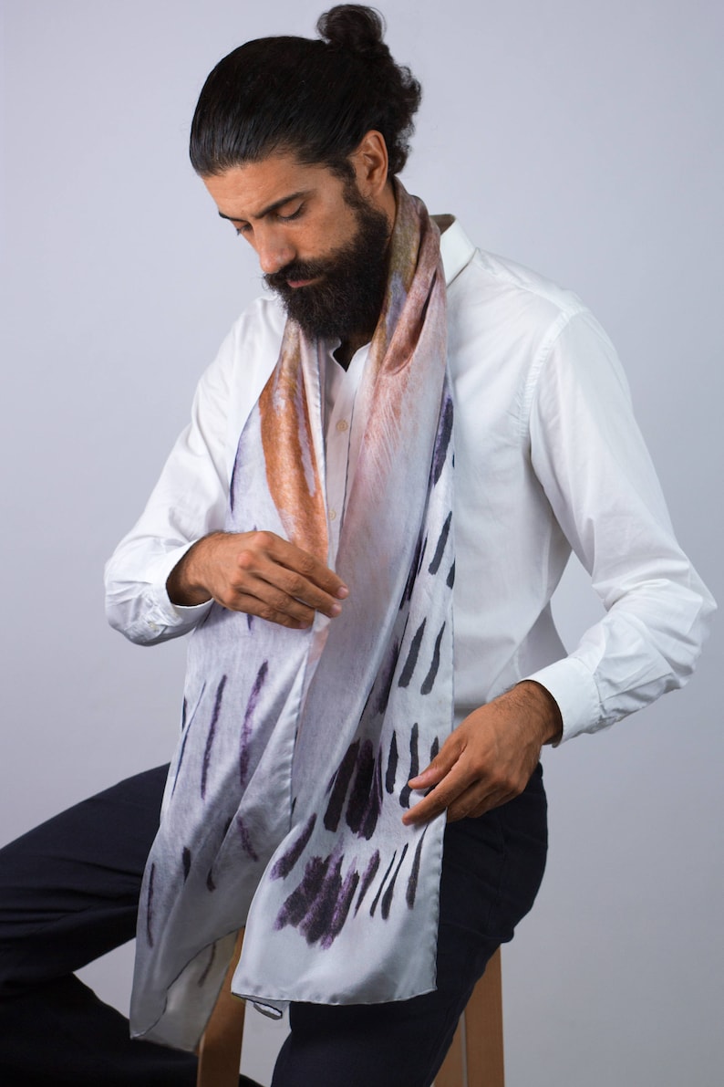 Men Scarf / Man Silk Scarf / Print / Mens / Clothing / Gift Etsy