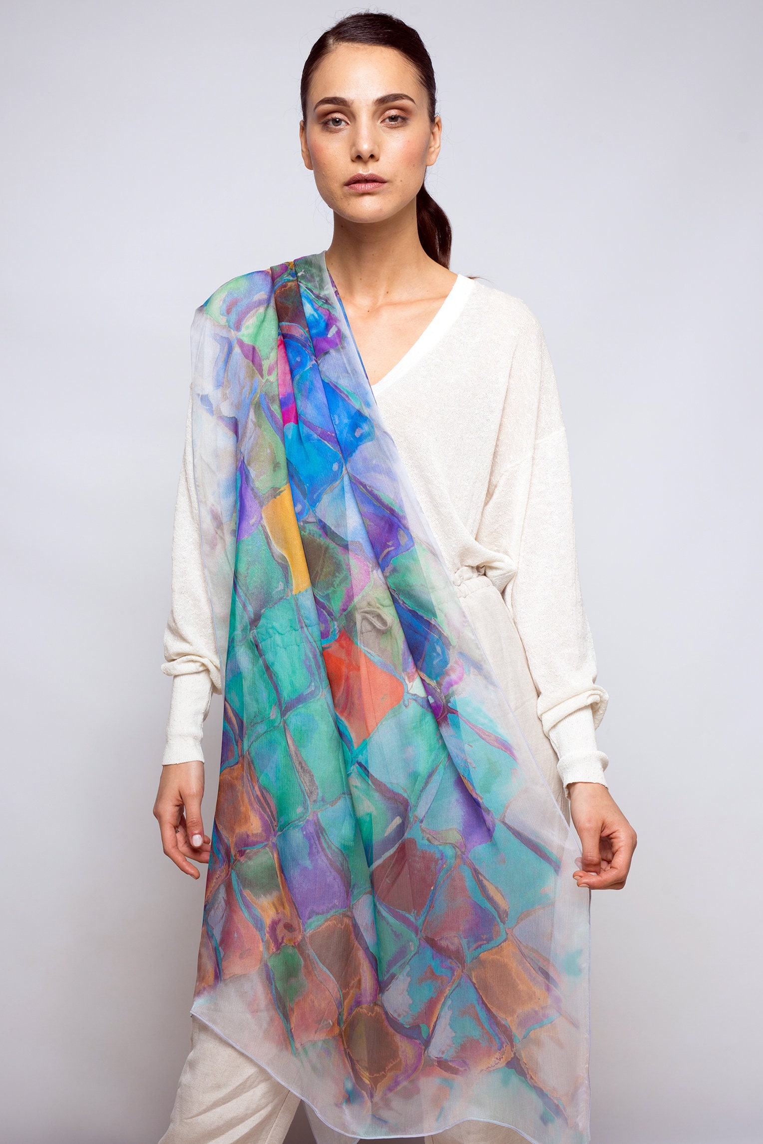 Multicolor Oversized Scarf 50th Birthday Gift for Women - Etsy