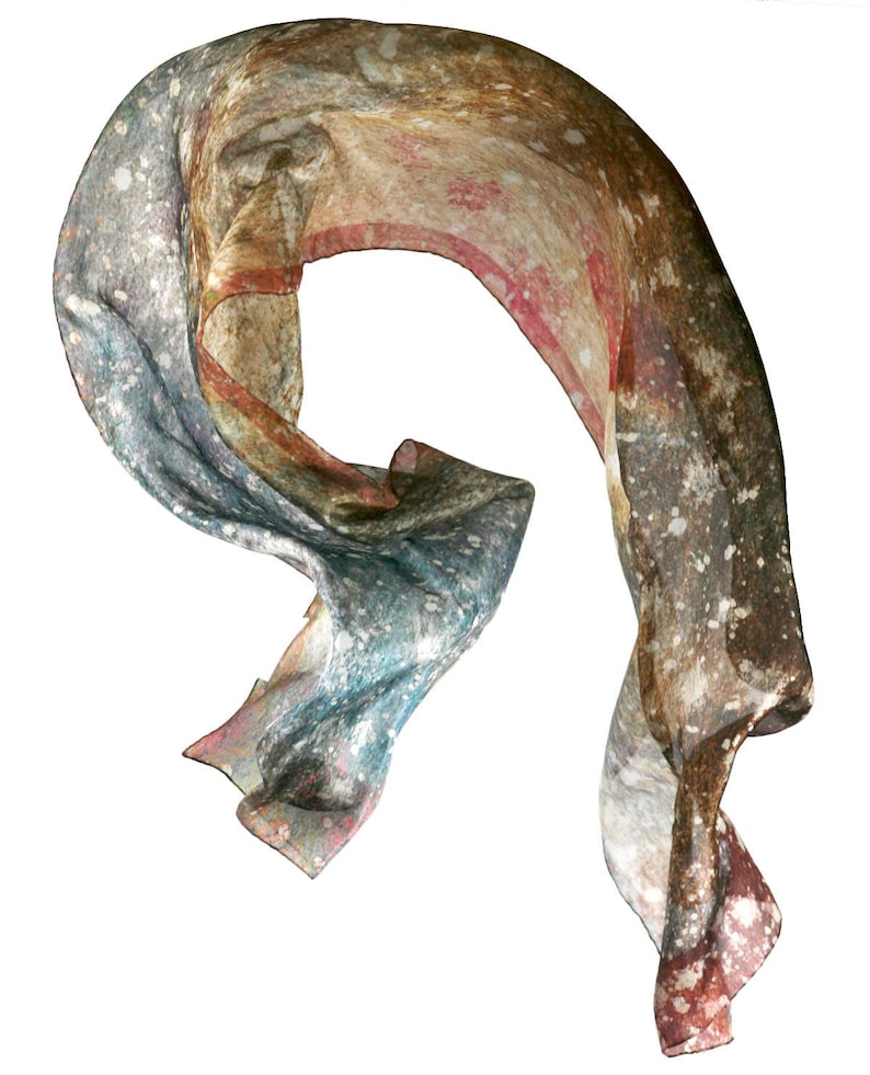 Galaxy Scarf Menswear accessory, Mens silk scarf 7th anniversary gift for him image 3
