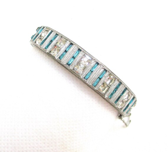 ALLCO Art Deco Turquoise Baguette & Clear Square C