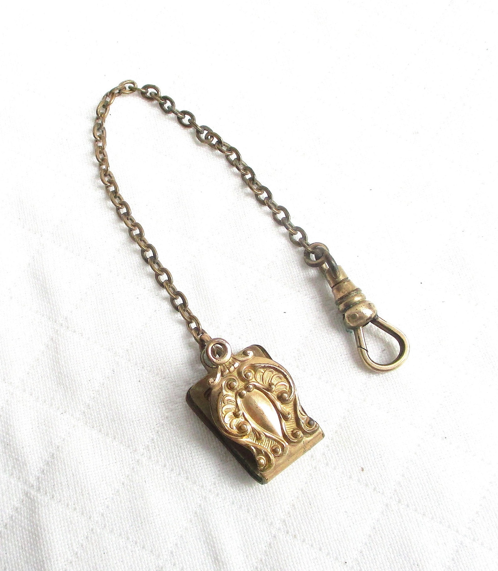 Antique Vest Clip Chatelaine Pocket Watch Chain Fob - Hallmarked