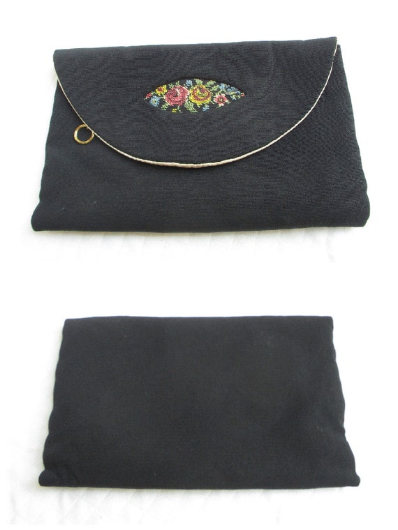 Pair of Vintage Black Handbags/Wallets - Black, S… - image 6
