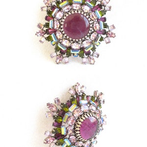 60's Multicolored Inverted Rhinestone Belt by Schreiner Of New York
