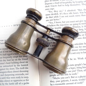Colmont Fab Paris Antique Binoculars - Adjustable Screw Fixture - Hallmarked - Brass Metal - 4" Wide