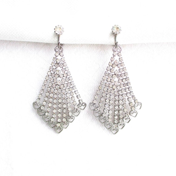 Boucles D'oreilles Pendantes Strass Zircon - Argenté - Neuf Avec étiquettes - Glamour