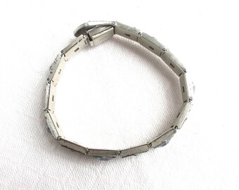 Antique Belt Buckle A.L.L. Co. Vintage ART DECO Sapphire