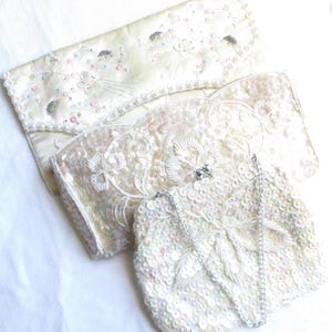 Pailletten Trio Vintage Handtaschen - La Regale Made in Japan, Du Val Handmade in Hong Kong und Donna - Beaded - Vintage Vanity Top