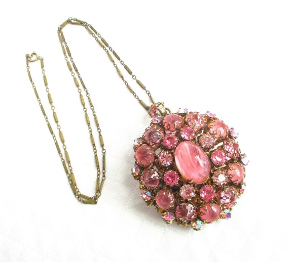 Schreiner Jewelry of New York ヴィンテージブローチ SCHREINER New York Amazing High Dome & Layered Glass and