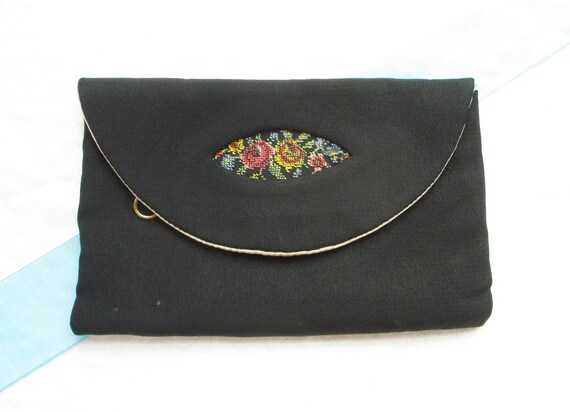 Pair of Vintage Black Handbags/Wallets - Black, S… - image 9