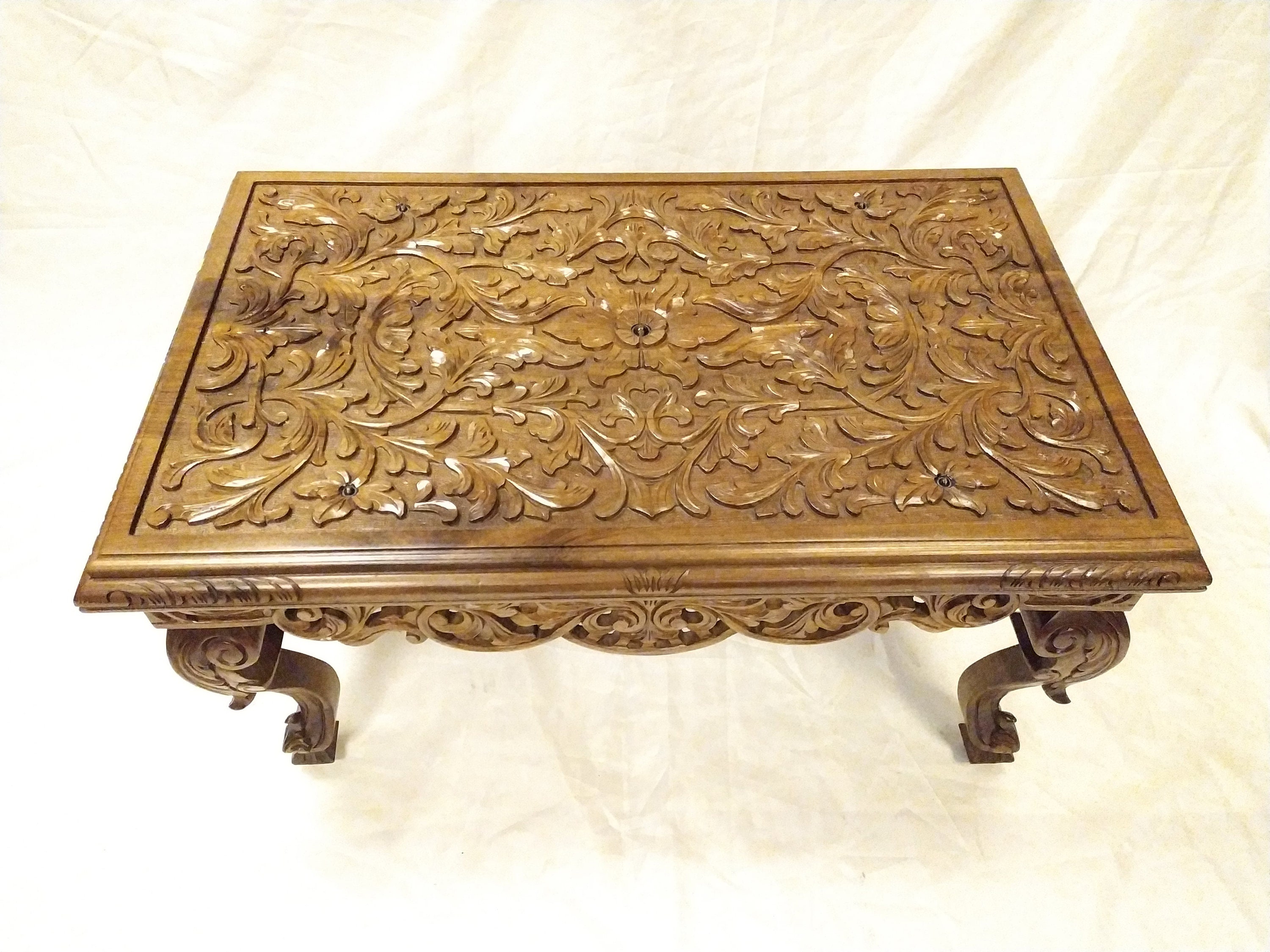 Engraved Wooden Table Handcarved Wooden Table Handmade Etsy UK