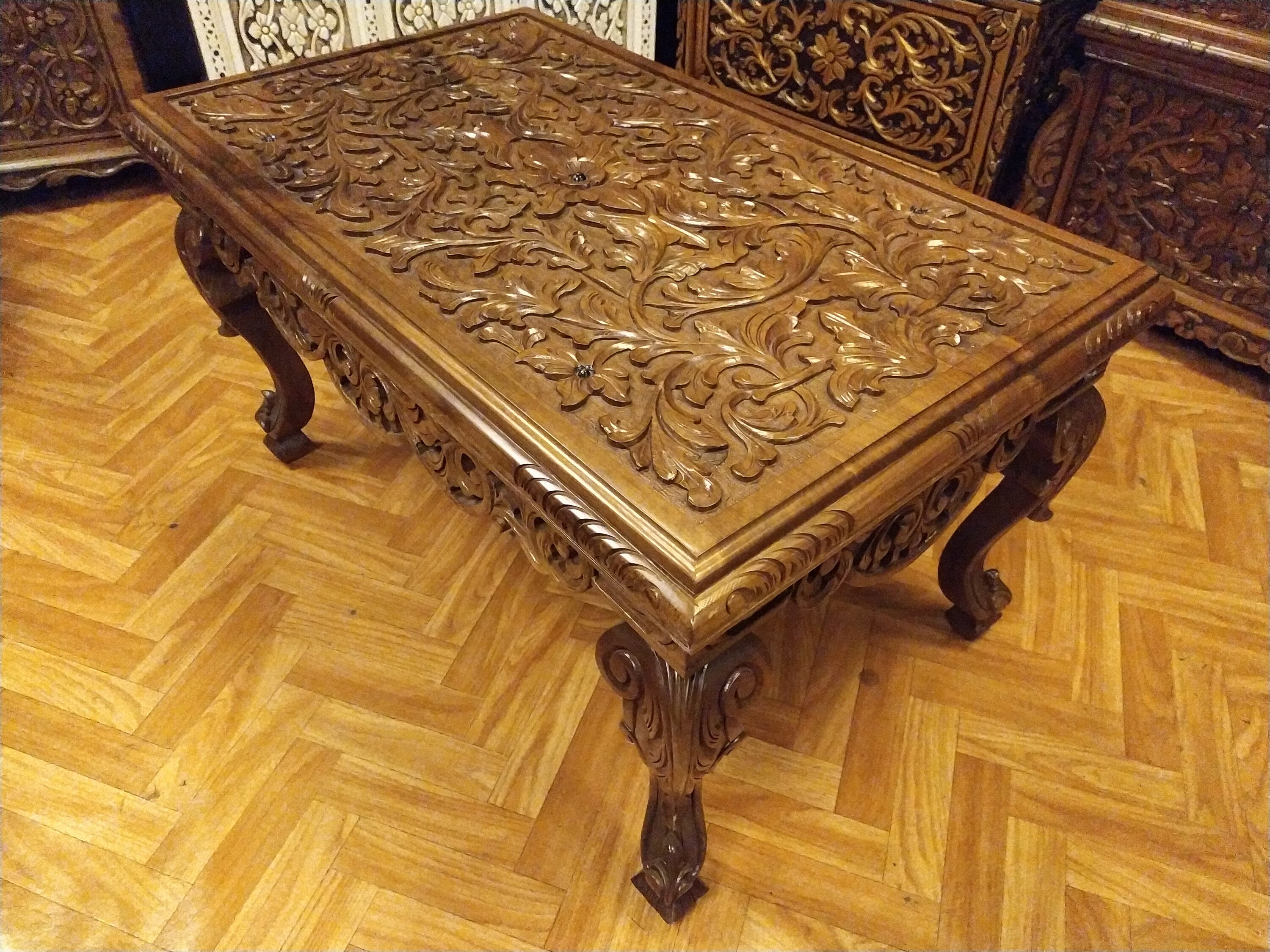 Engraved Wooden Table Handcarved Wooden Table Handmade Etsy UK