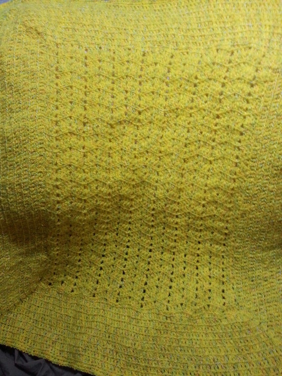 Items similar to Bright Yellow baby blanket 31x26 1/2 on Etsy