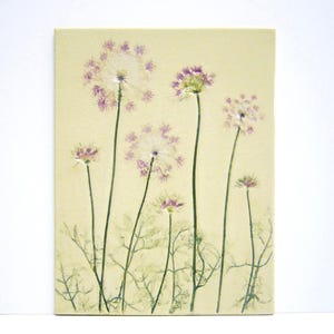 Large ceramic picture: Wild Carrot, wall picture, stove tile, handmade in glossy glaze, colorfully painted, approx. 26 x 34 cm, ceramic from Cologne