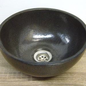 Hand washbasin in bronze-brown glaze, handmade ceramic, 27 x 12.5 cm image 7