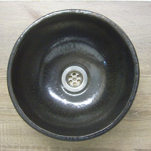 Hand washbasin in bronze-brown glaze, handmade ceramic, 27 x 12.5 cm image 3