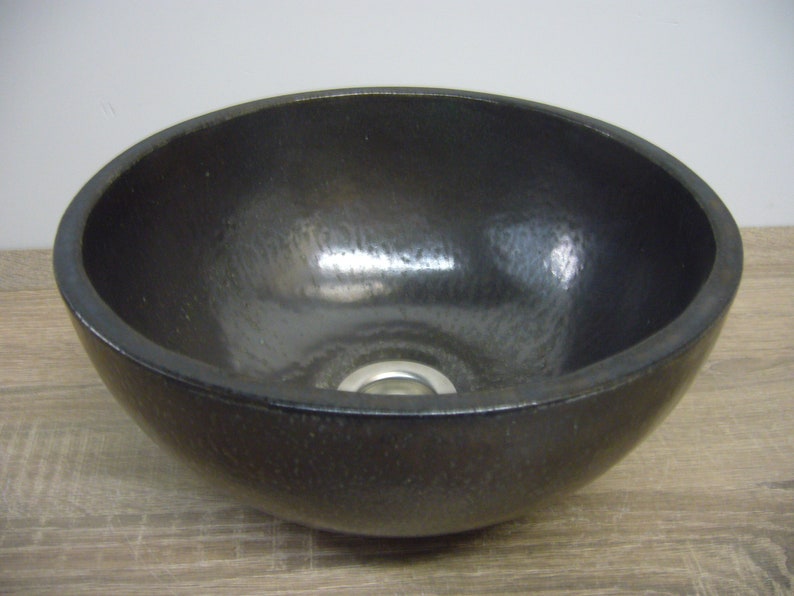 Hand washbasin in bronze-brown glaze, handmade ceramic, 27 x 12.5 cm image 8