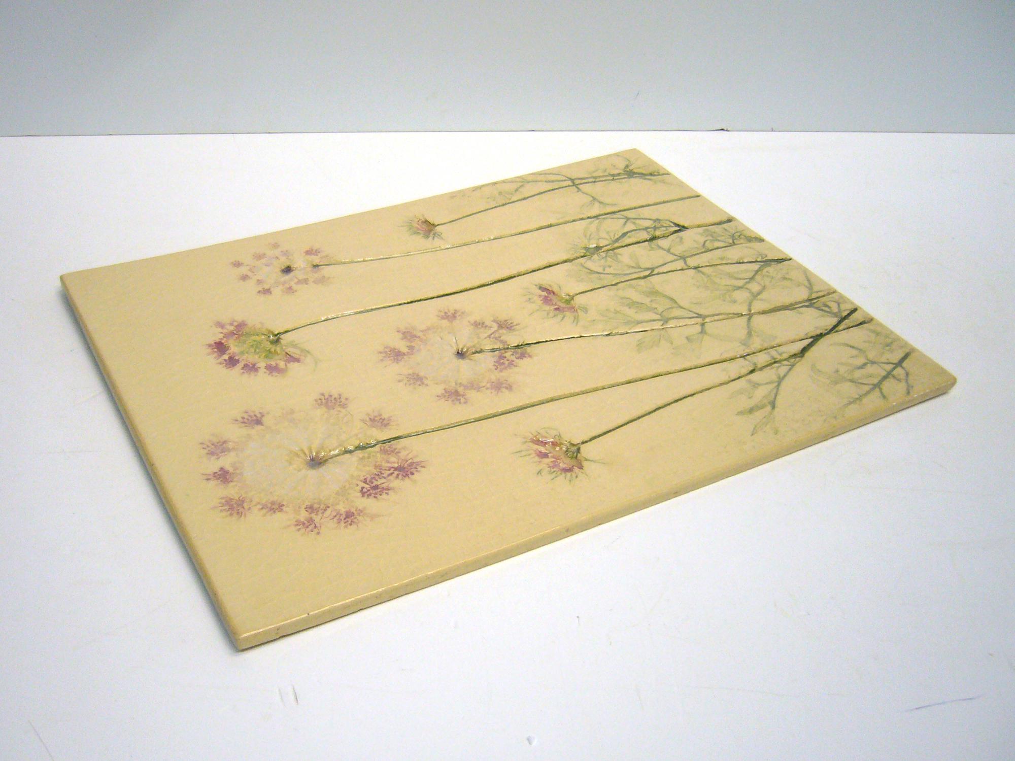 Large Ceramic Picture: Wild Carrot, Wall Picture, Stove Tile