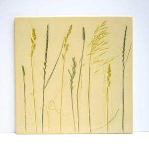 Grasses in ceramics, ceramic picture, tile picture