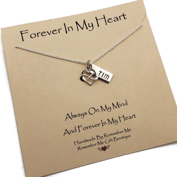 Sterling Silver Personalized Memorial Necklace, Sympathy Gift, Infinity and Name Pendant, Loss of a Loved One, Loss of Husband Sibling