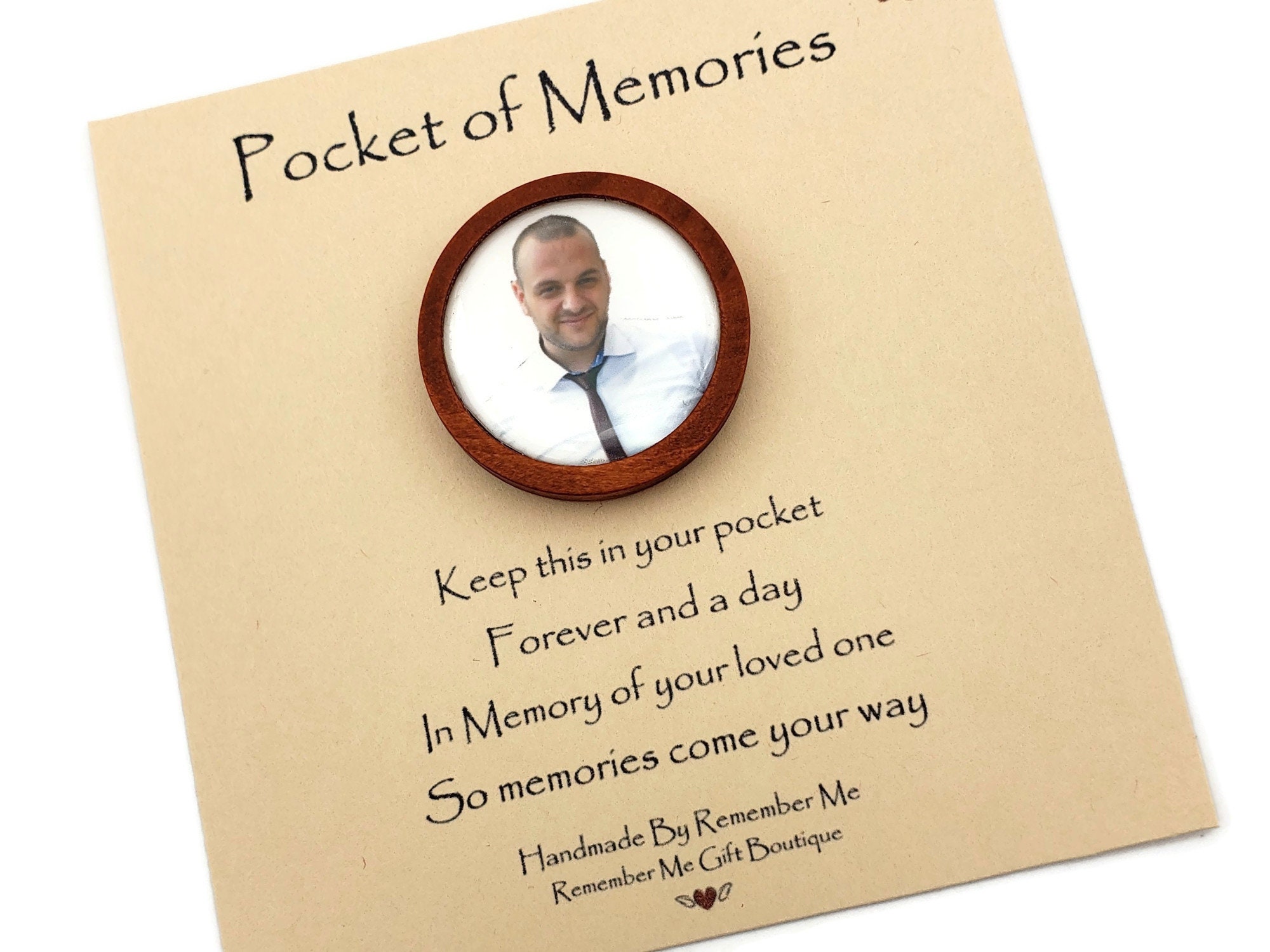 Sympathy Gift for Man Pocket Keepsake with Photo Memorial Etsy