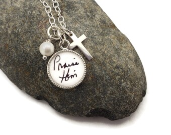 Sterling Silver Actual Handwriting Necklace, Personalized Memorial Signature, Handwriting Gift, Custom Signature Sympathy Gifts