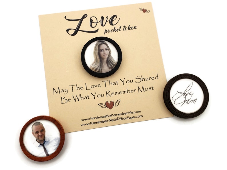 Sympathy Gift for Man Memorial Pocket Token Photo Keepsake Etsy