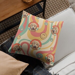 Custom Cartoon Pet Pillow, Cat and Dog Face Picture, Pet Photo Pillow, Gift Idea for Pet Lover, Pet Portrait from Photo