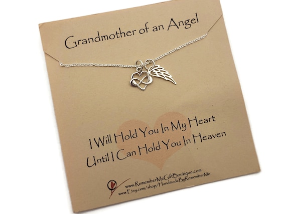 Grandma of an AngelMiscarrriage jewelryStillborn giftBaby losshandstamped personalized necklaceSypathy giftLoss of child